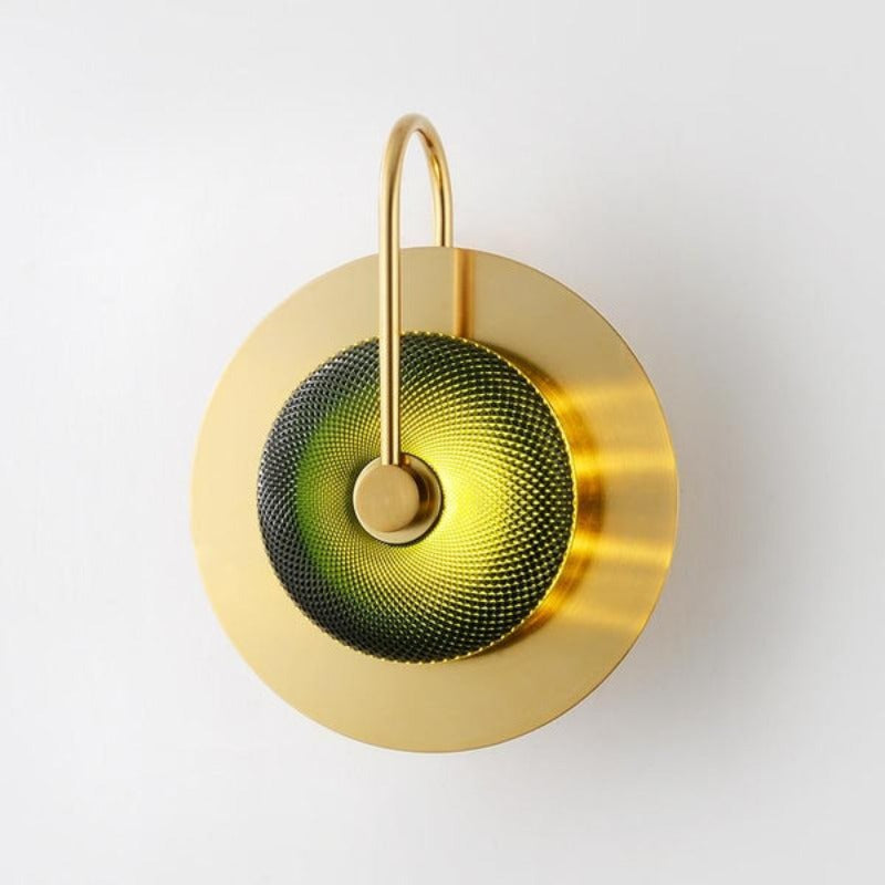 Circular Modern Art Deco Green Wall Lamp - AiDeco.co.uk