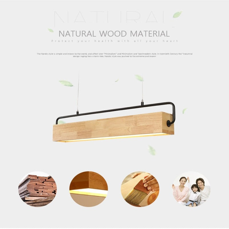 Wooden Adelbert LED Hanging Lamp - AiDeco.co.uk