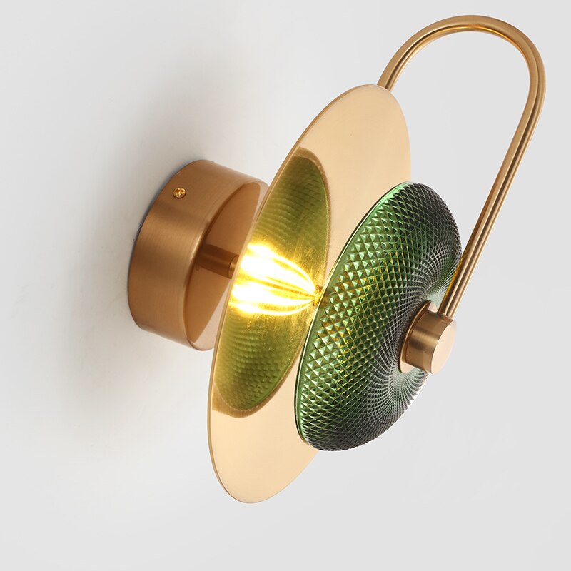 Circular Modern Art Deco Green Wall Lamp - AiDeco.co.uk