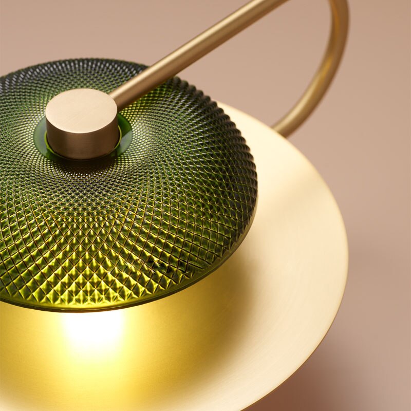 Circular Modern Art Deco Green Wall Lamp - AiDeco.co.uk