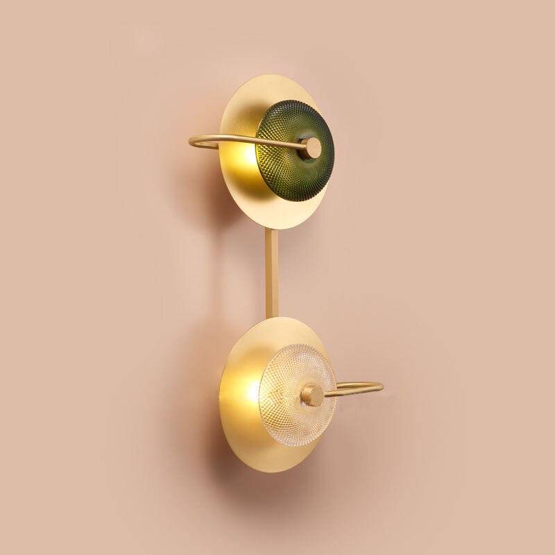 Circular Modern Art Deco Green Wall Lamp - AiDeco.co.uk
