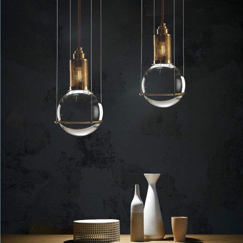 AV Crystal Glass Ball Stone Pendant Light - AiDeco.co.uk