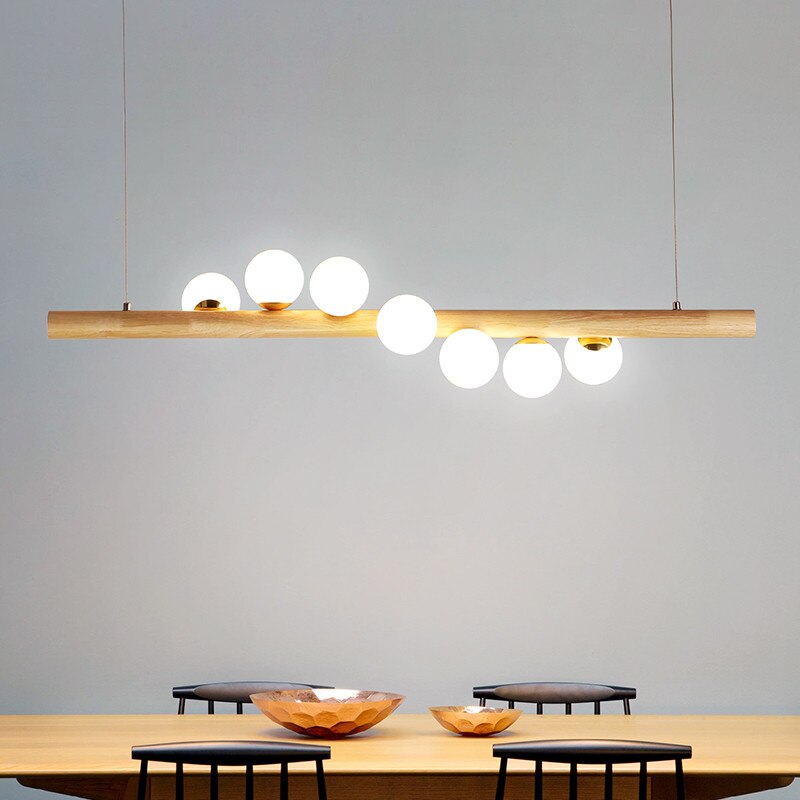 Bulbs Collar Wooden Chandelier - AiDeco.co.uk