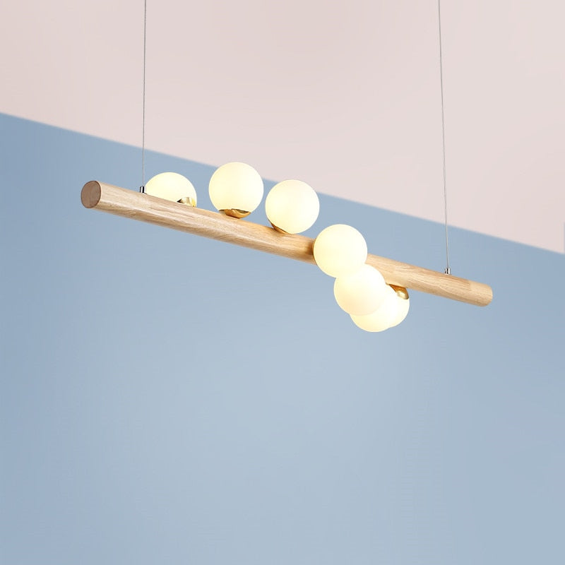 Bulbs Collar Wooden Chandelier - AiDeco.co.uk