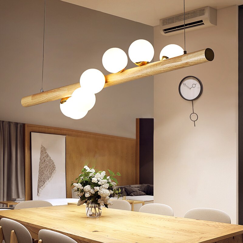 Bulbs Collar Wooden Chandelier - AiDeco.co.uk