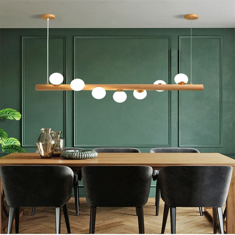 Bulbs Collar Wooden Chandelier - AiDeco.co.uk
