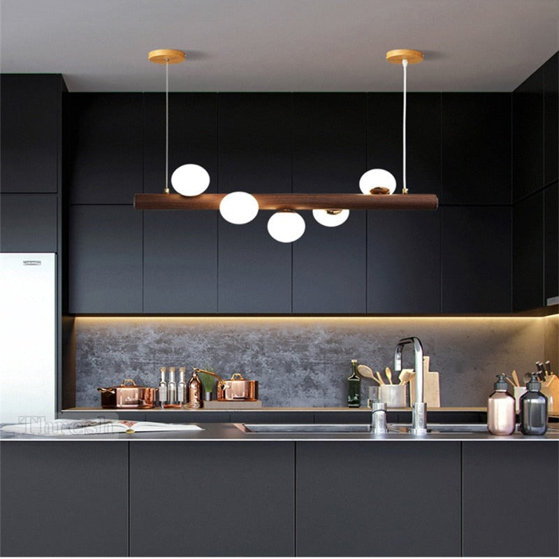 Bulbs Collar Wooden Chandelier - AiDeco.co.uk