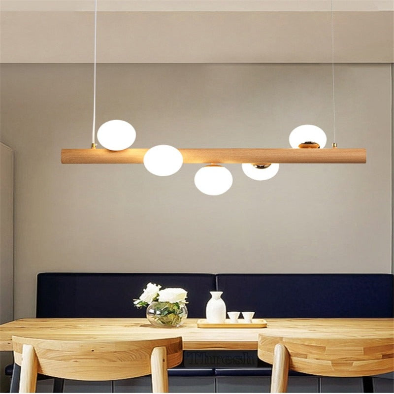 Bulbs Collar Wooden Chandelier - AiDeco.co.uk
