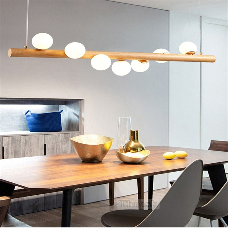 Bulbs Collar Wooden Chandelier - AiDeco.co.uk