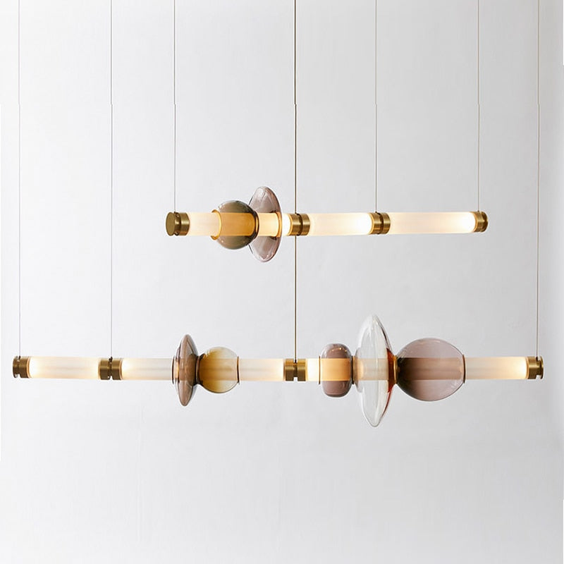 Golden Glass Art Chandelier - AiDeco.co.uk