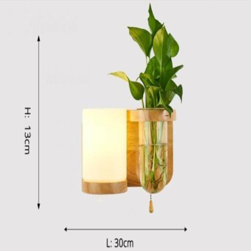 Modern Wooden Planter Wall Lamp - AiDeco.co.uk