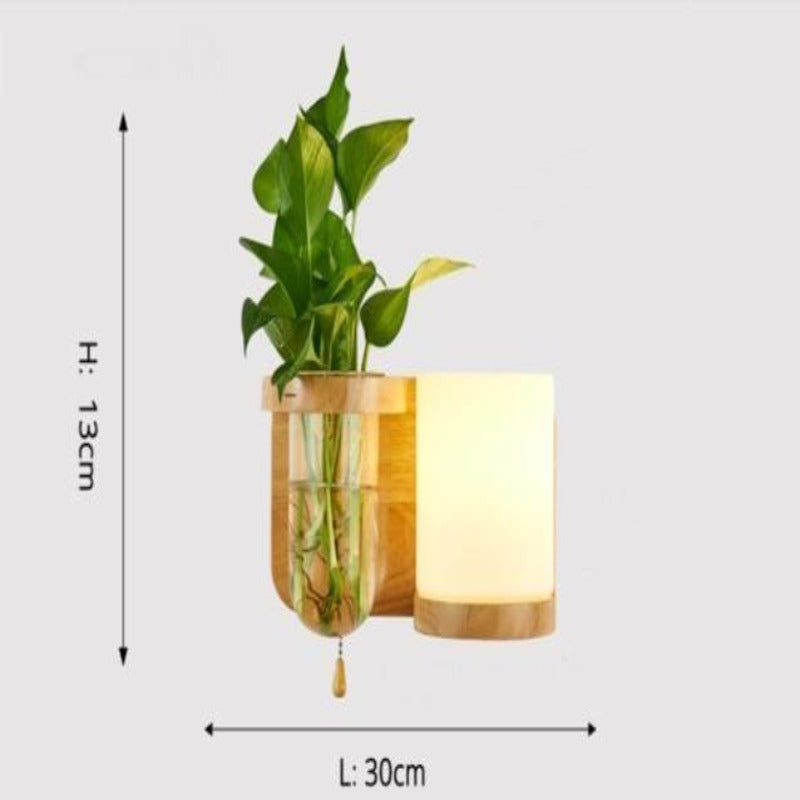 Modern Wooden Planter Wall Lamp - AiDeco.co.uk