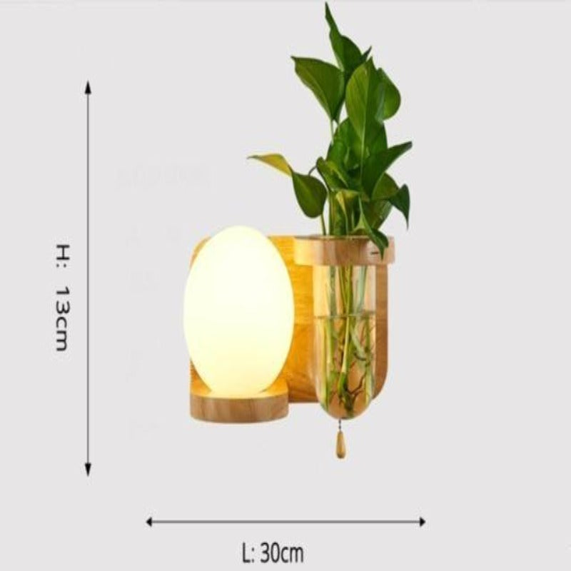 Modern Wooden Planter Wall Lamp - AiDeco.co.uk