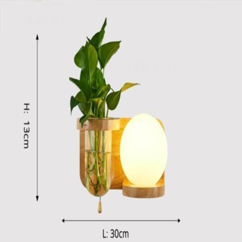 Modern Wooden Planter Wall Lamp - AiDeco.co.uk