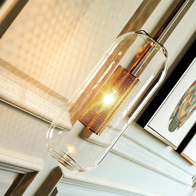 Glass Luminaire Wall Light, Gold, Black - AiDeco.co.uk
