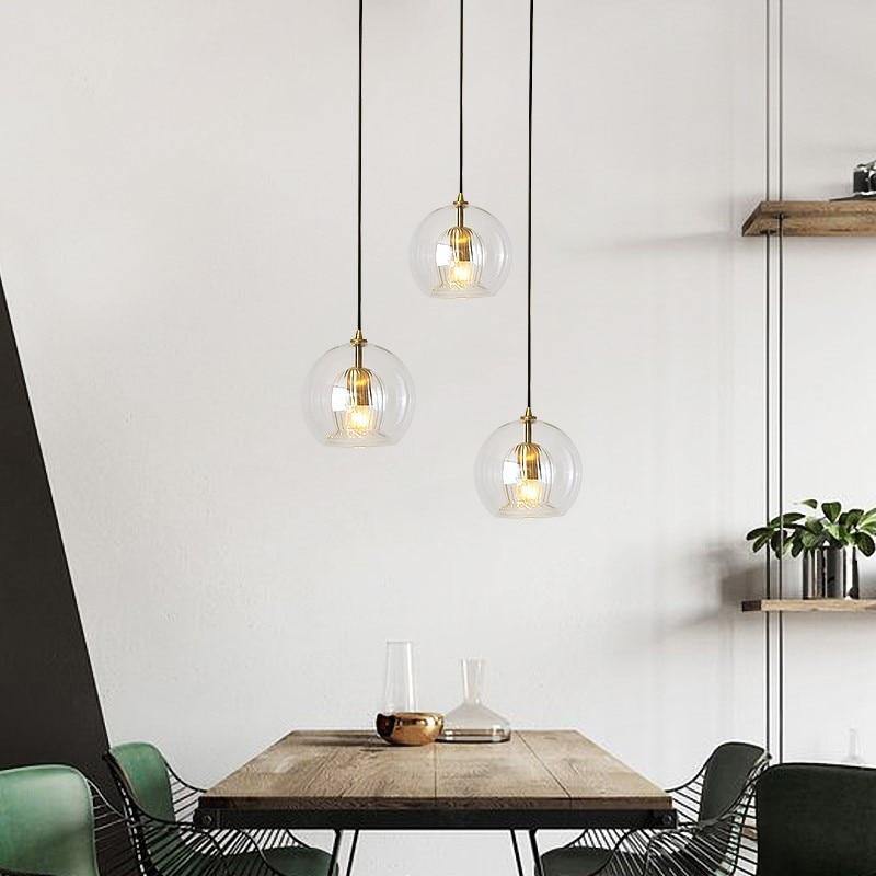 Double Glass LED Pendant Light, Transparent - AiDeco.co.uk