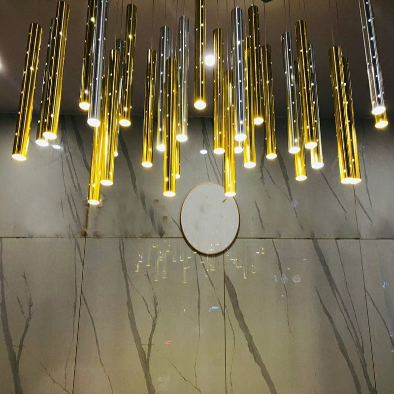 Sparkling Long Cylindrical Chandelier - AiDeco.co.uk