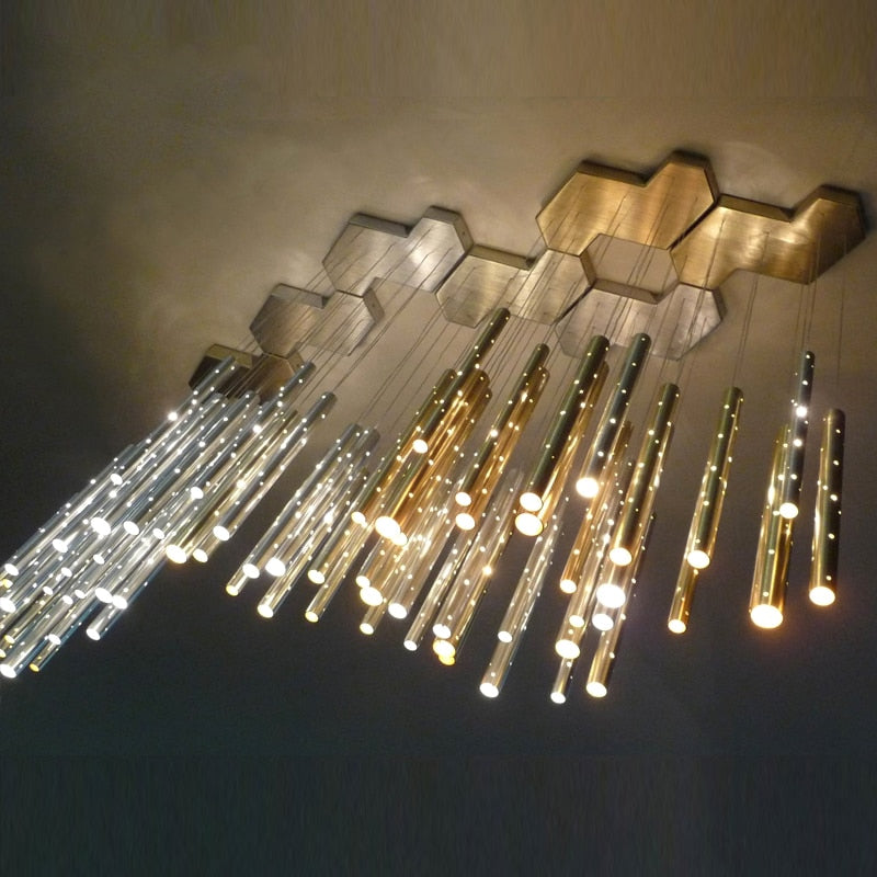 Sparkling Long Cylindrical Chandelier - AiDeco.co.uk