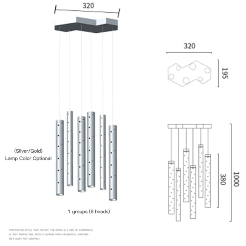 Sparkling Long Cylindrical Chandelier - AiDeco.co.uk