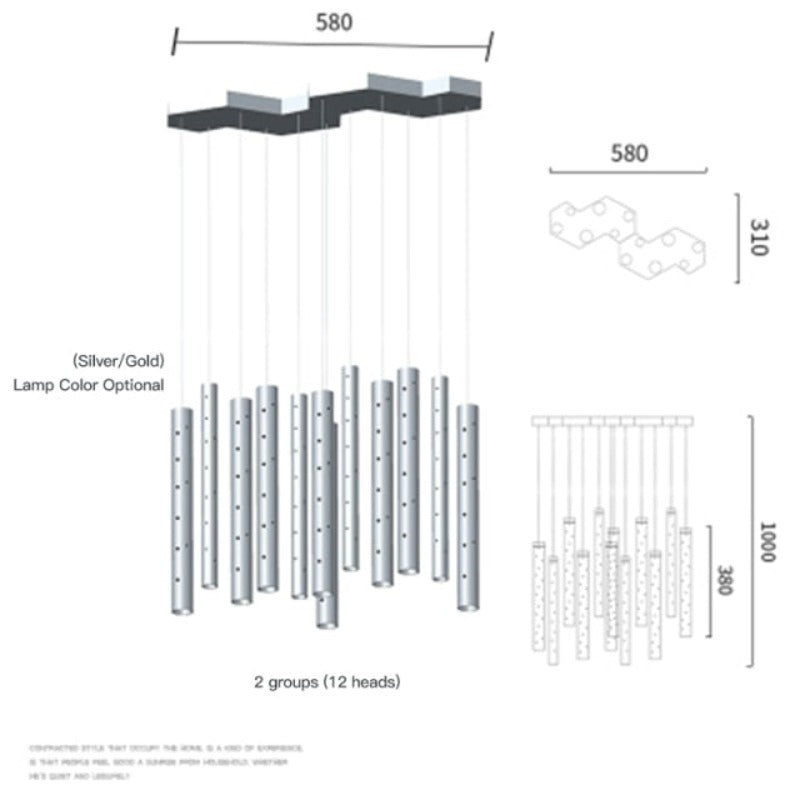 Sparkling Long Cylindrical Chandelier - AiDeco.co.uk