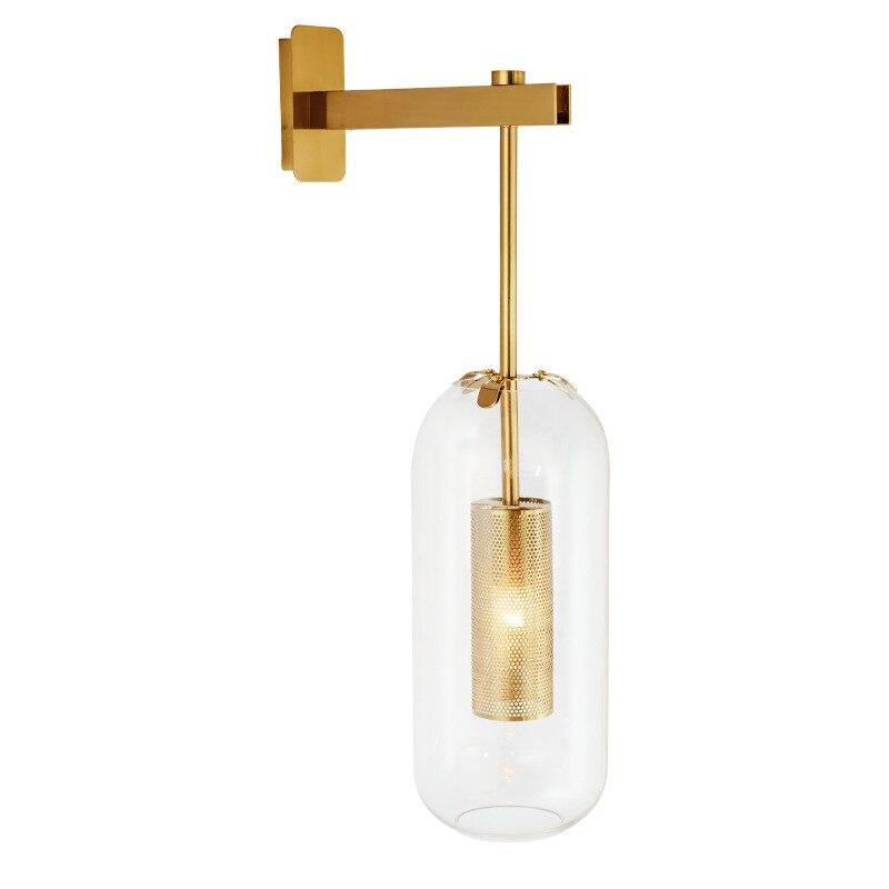 Glass Luminaire Wall Light, Gold, Black - AiDeco.co.uk