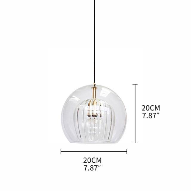 Double Glass LED Pendant Light, Transparent - AiDeco.co.uk