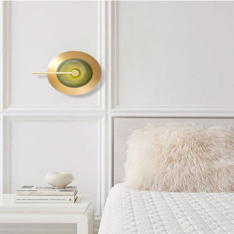 Circular Modern Art Deco Green Wall Lamp - AiDeco.co.uk