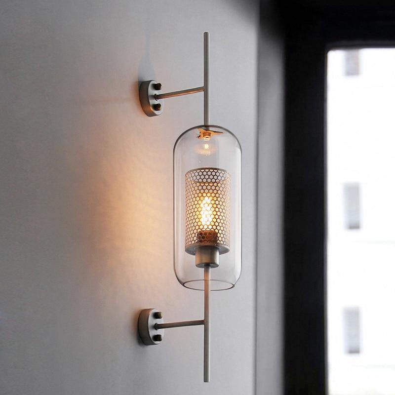 Ava Luminaire Glass Wall Lighting Fixture, Gold, Cylinder - AiDeco.co.uk