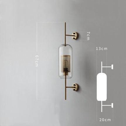 Ava Luminaire Glass Wall Lighting Fixture, Gold, Cylinder - AiDeco.co.uk