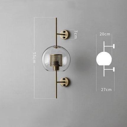 Ava Luminaire Glass Wall Lighting Fixture, Gold, Sphere - AiDeco.co.uk