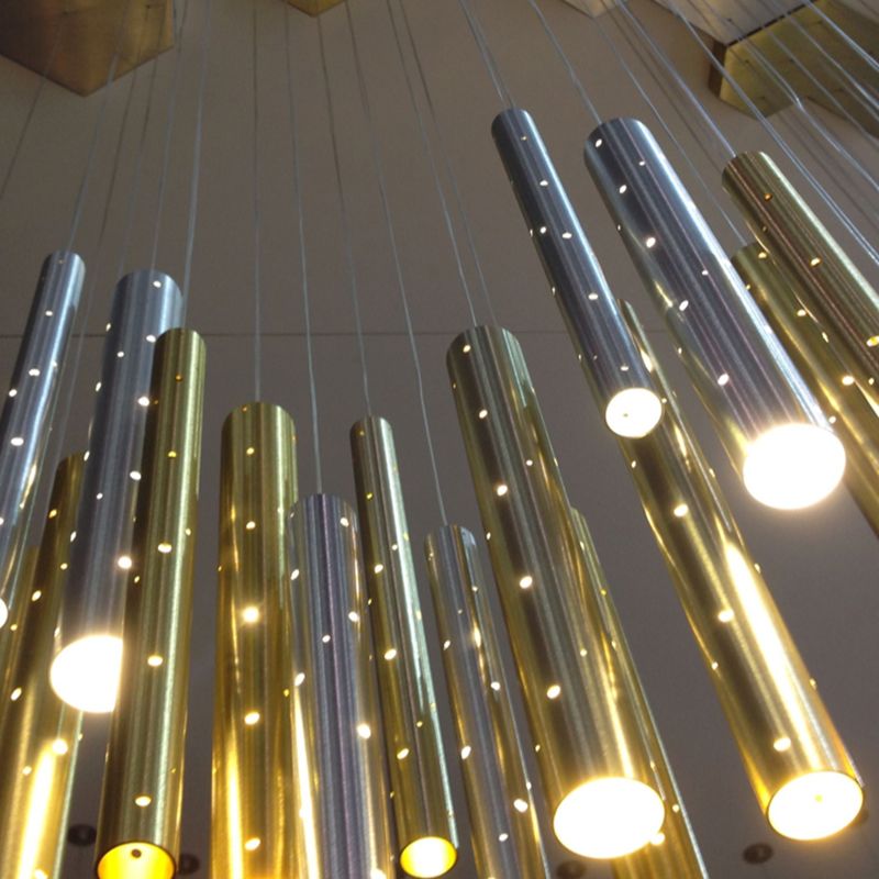 Sparkling Long Cylindrical Chandelier - AiDeco.co.uk