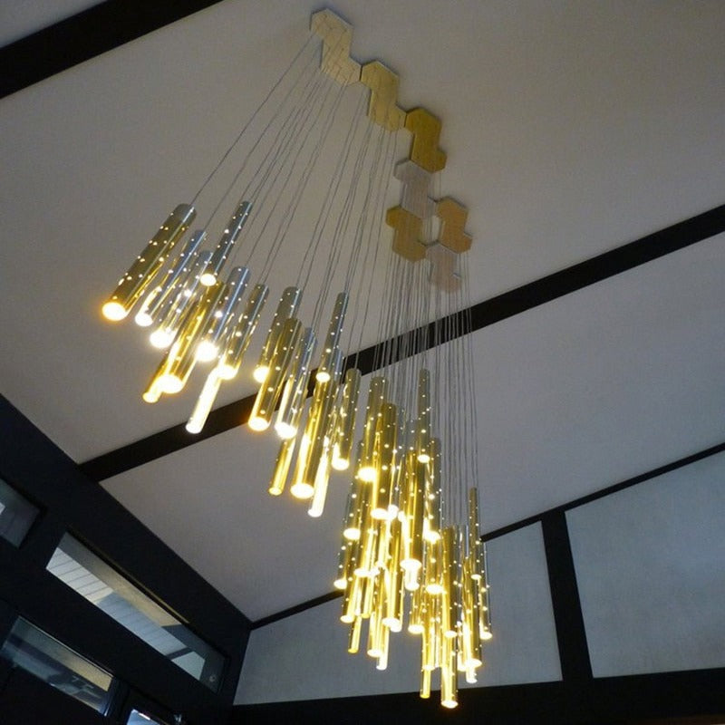 Sparkling Long Cylindrical Chandelier - AiDeco.co.uk