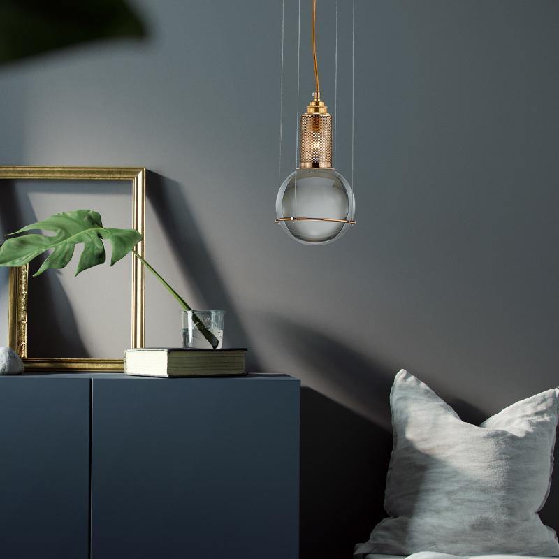 AV Crystal Glass Ball Stone Pendant Light - AiDeco.co.uk