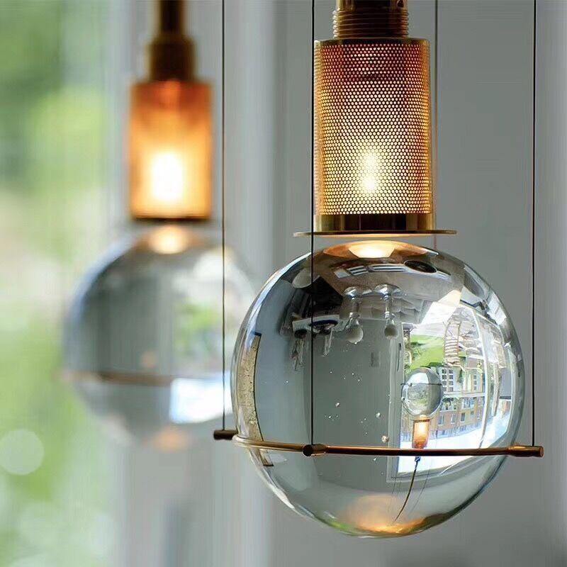 AV Crystal Glass Ball Stone Pendant Light - AiDeco.co.uk