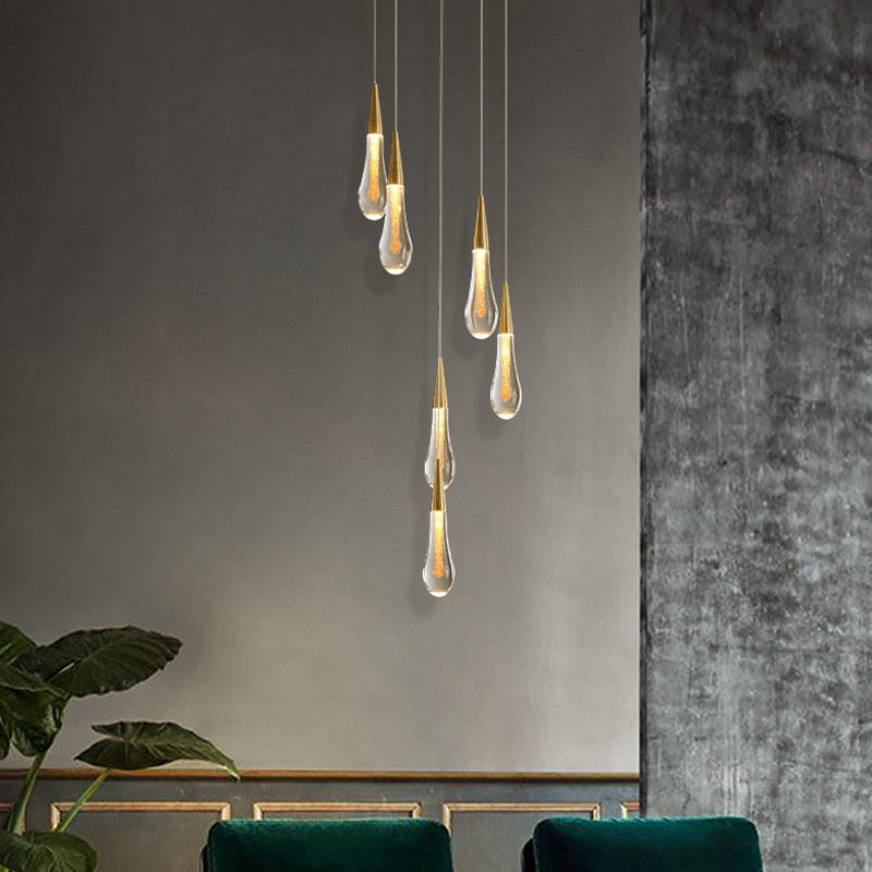 Waterdrop Fire Crystal Pendant Light - AiDeco.co.uk