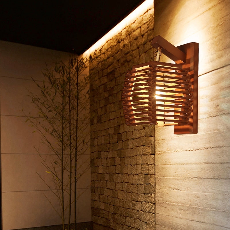 Wooden Modern Lantern Lamp - AiDeco.co.uk