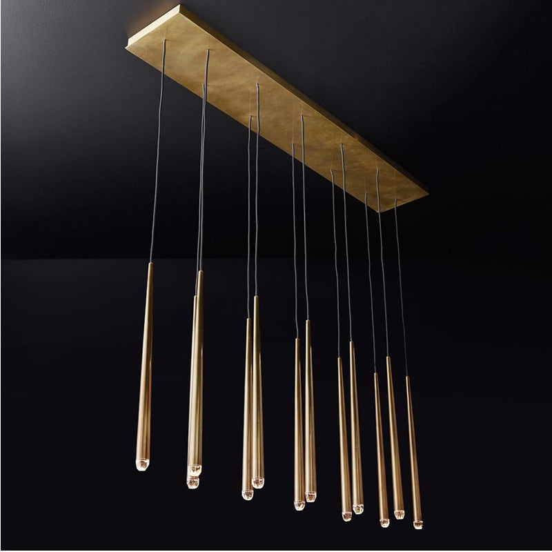 French Minimal Brass Chandelier - AiDeco.co.uk