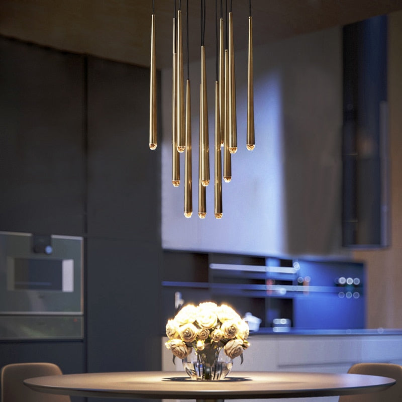 French Minimal Brass Chandelier - AiDeco.co.uk