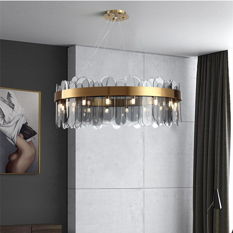 Ocean Crystal Glass Chandelier Lighting - AiDeco.co.uk